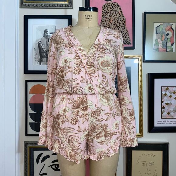 Agua Bendita x Target Womens Size Small Romper Punk Romantic Floral Flare Sleeve - Picture 2 of 8